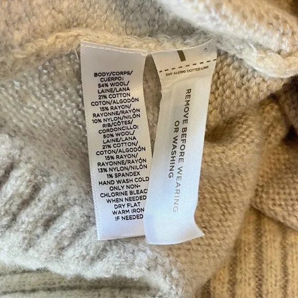 Lou & Grey Turtleneck Sweater Tunic Neutral Minimalist Academia Oversize Soft XS - Picture 7 of 7